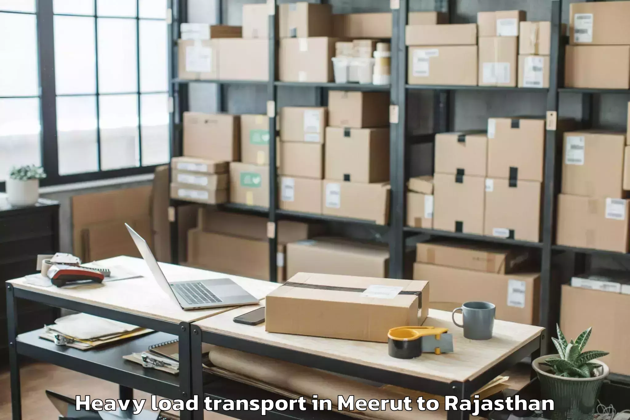 Book Meerut to Jalor Heavy Load Transport Online